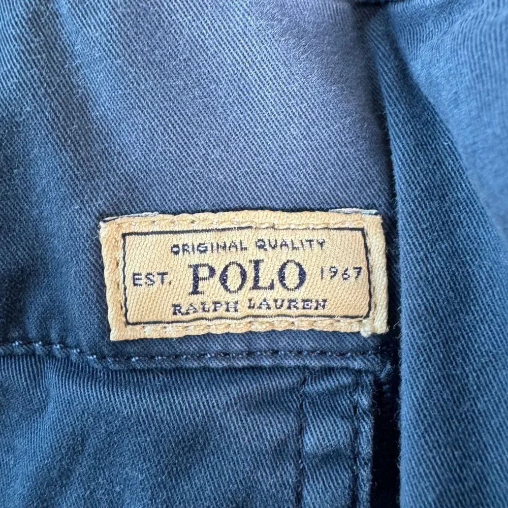 Polo Ralph Lauren Mens Navy Blue Cargo Jogger Pants Size M Ankle Zip Tapered